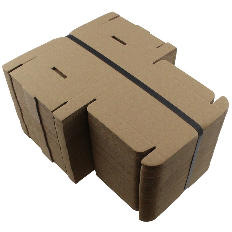 50 x BROWN CARDBOARD BOX SQUARE, SIZE: 10cm x 10cm