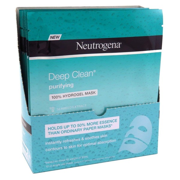 Neutrogena Deep Clean Purify Hydrogel Mask 1 Ounce (12 Pieces) (30ml)