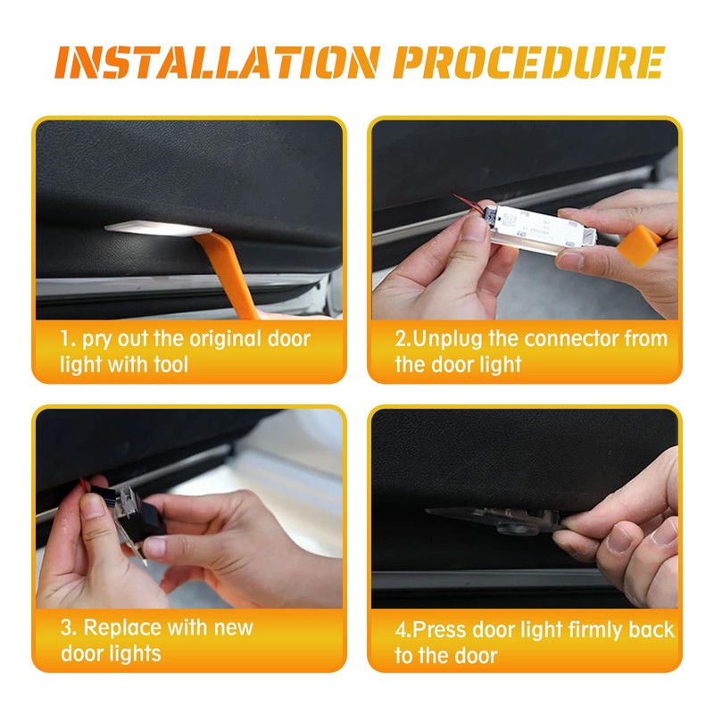 2Pcs Door Lights Logo for Dodge Challenger 2015-Present, Puddle Lights,