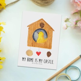 Mr. & Mrs. Panda Postcard Bird House - Gift, Animal Motifs, Postcard, Invitation Birthday, Home, Good Mood, Animals, Home Sweet Home