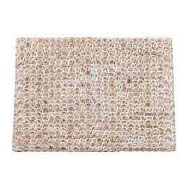 SARO LIFESTYLE Woven Water Hyacinth Placemats (Set of 4), White, 14" x 19", (1053.W1419B)