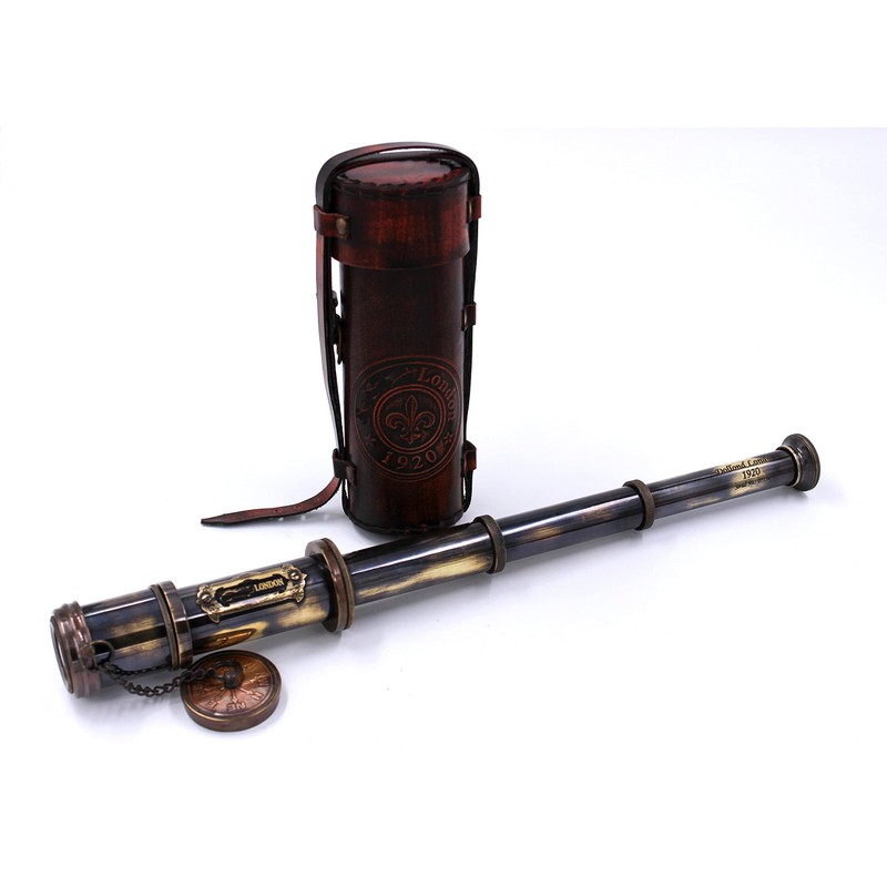 Vintage Brass Ship Telescope – Nautical Marine Spyglass for Sailing,