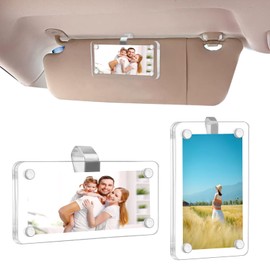Kakalote Car Sun Visor Photo Holder, Car Picture Frame with Visor Clip Photo Holder Displays (2 Sets)