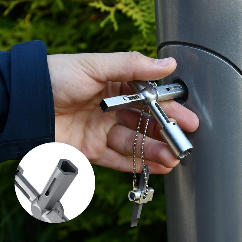 ABSINA Universal key with 7 profiles, triangular key, square key,