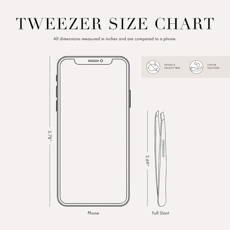 Tweezerman Stainless Steel Slant Tweezer - Eyebrow Tweezers for Women