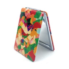 Aeisage - Espejo compacto con bolsillo pequeño y plegable, espejo de mano, diseño abstracto, regalo de boda