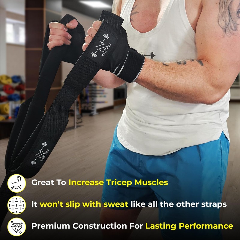 DanRaw Pro Tricep/Bicep Rope Cable Attachment - Double Loop Design