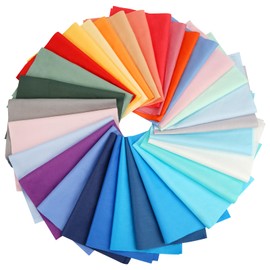 Pack of 30 Cotton Fabric Patchwork, 20 cm x 25 cm Fabric Plain Cotton Fabric Squares Patchwork Fabrics Colourful Fabric Packages Cotton Fabric for Sewing Patchwork Quilting for DIY Sewing Pattern