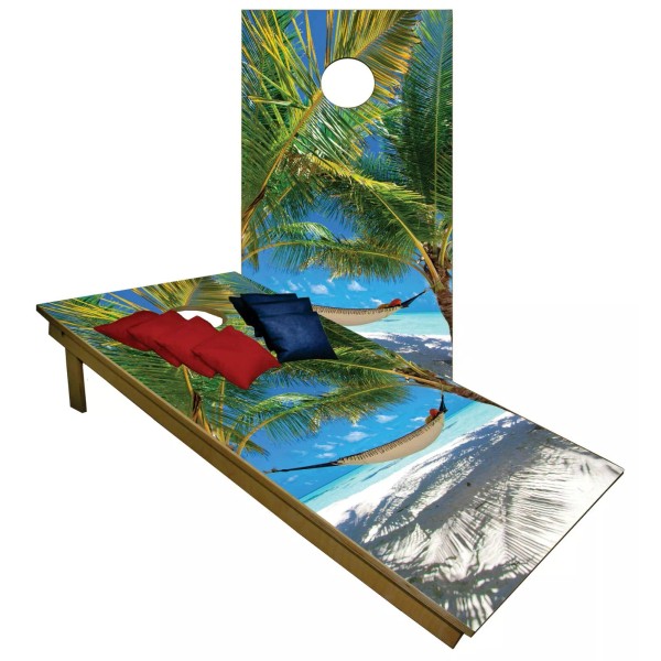BackyardgamesUSA CORNHOLE BEANBAG TOSS GAME w Bags Game Boards Hammock