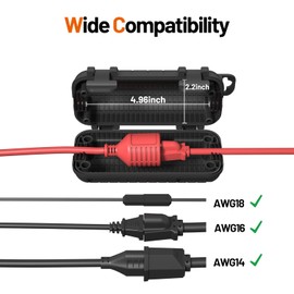 Extension Cord Cover Outdoor, Cord Connector Protector IP54 Water-Resistant, Indoor Electrical Safety Box for Plug Outlet Tool Holiday Light Black