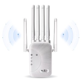 WiFi-Repeater 1200 Mbps, neueste Forschung und Entwicklung, Range Extender Wifi 5G + 2,4 G Verstärker, WLAN-Signal, WLAN-Abdeckung 200 m², leistungsstarker WLAN-Repeater für Zuhause und Büro (6