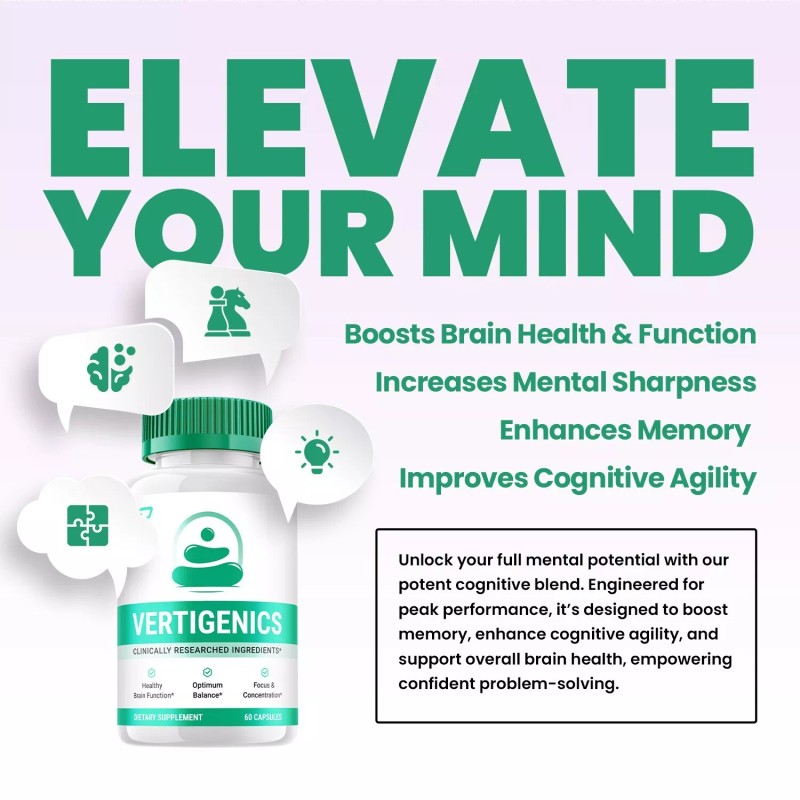 Vertigenics (3 Pack) Vertigenics Brain Supplement Capsules-Verti Genics All-Natural