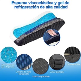 Reposabrazos Ergonómicos para Silla Oficina con Gel 2PCS Descansa Brazos con Almohadillas para Orejas Espuma Viscoelástica Cojín Alivio de Presión de 