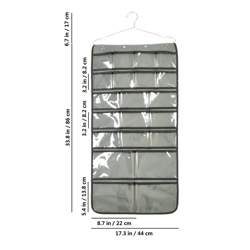 NIMES Hanging Closet Underwear Sock Bra Organizer Dual-Sided Accessories Storage