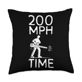 200 MPH Time Autumn Leaf Blower Throw Pillow