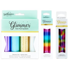 Glimmer Foil - Spellbound Variety, Rainbow Confetti & Mini Rainbow Stripe - 6 rolls of hot foil