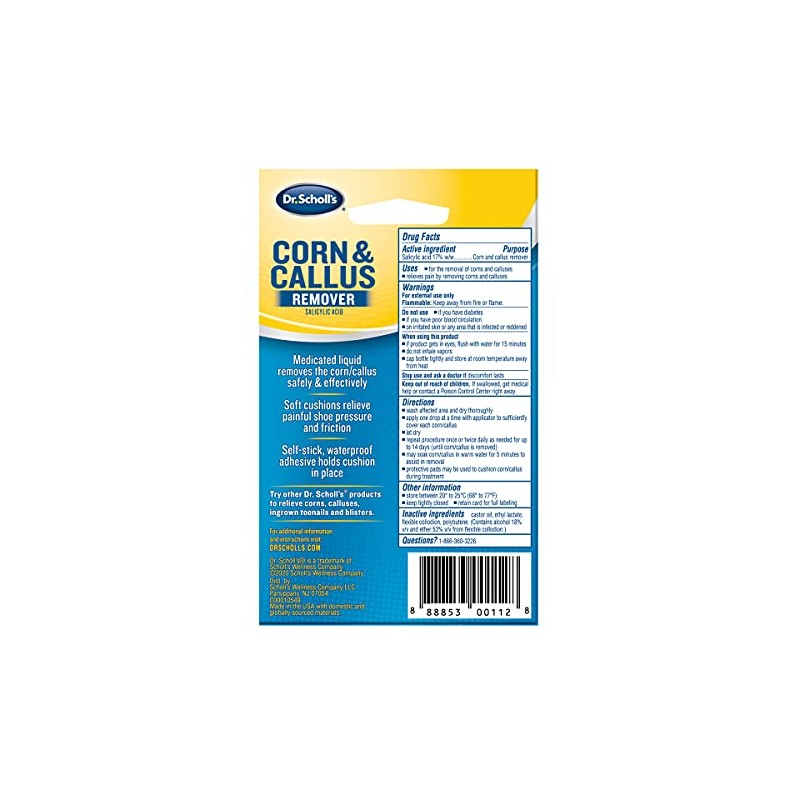 Dr. Scholl's Corn/Callus Remover Liquid, 0.33 Ounce