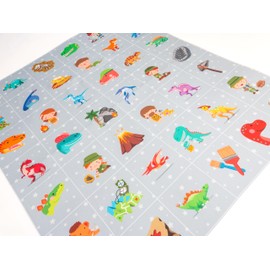 Lalikul Fabrics Dinosaurs. Cotton Charm Packs, Fat Quarters Bundles, 42 Different Motifs. Ideal for Quilts, Sewing, Blankets, and I Spy Games for Kids, 36" x 31" Continuous Panel