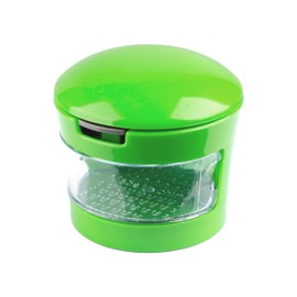 Tabanzhe Garlic Press Crusher-Mini Garlic Dicer Chopper Garlic Cutter Mincer with Stainless Steel Blades and Clear Plastic Storage Container(Green)