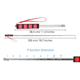 Telescopic Flag Pole, 2 Pieces, Handheld Flag Pole, Stainless Steel Tour Guide Flag Pole (2 m & 2 m)