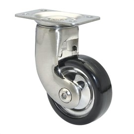 WAGNER 01008501 Furniture Castor / Swivel Castor Design Diameter 50 mm Height 80 mm Nickel Black Mounting Plate 35 x 55 mm Load Capacity 50 kg
