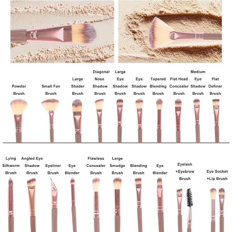 42 Piezas Set de Brochas de Maquillaje Profesional Completo, Juego
