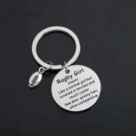 MYSOMY Rugby Girl Gifts Rugby Keychain Funny Rugby Girl Definition Gifts for Rugby Lovers Rugby Player Team Gifts (Keychain)
