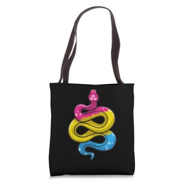 Pansexual Pride Stuff Pan Flag Colors Snake Reptile Lover Tote Bag
