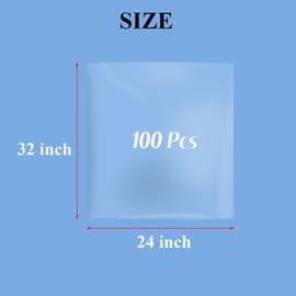 Silrubsups 50 Pcs Shrink Wrap Bags for Baskets 32X40 inch Clear PVC Heat Shrink Bags Large Cellophane Wrap for Gift Wrapping Packaging (Clear, 32"X40"-50Pcs)