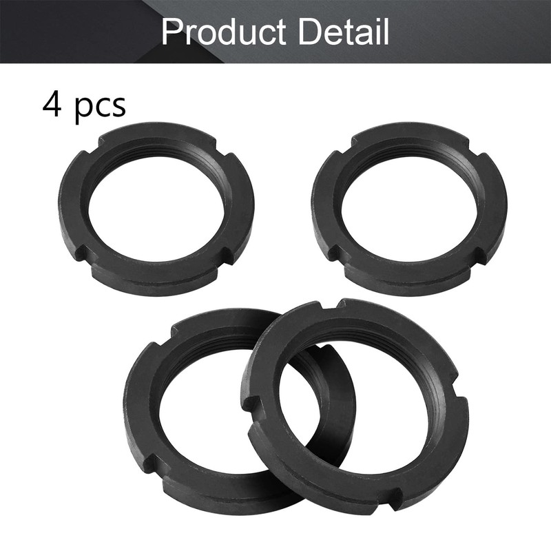 MroMax M40 x 10mm Slotted Round Nuts Carbon Steel 4