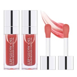 Hydrating Lip Glow Oil, Plumping Lip Oil, Tinted Lip Balm Lip Care, Transparent Toot Lip Oil, Moisturizing Lip Gloss, Non-Sticky Long Lasting Lip Oil Gloss, Lip Plumper Gloss (2PCS Rosewood)