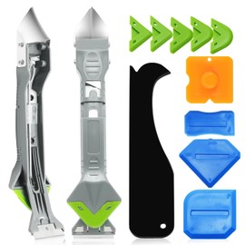 Caulking Tools, 5 in 1 Silicone Caulking Tool Kit, Sealant Finishing Tool, Sealant Finishing Tool & Grout Removal Tool with Adhesive Residue Scraper for Kitchen Bathroom Window, Sink Joint