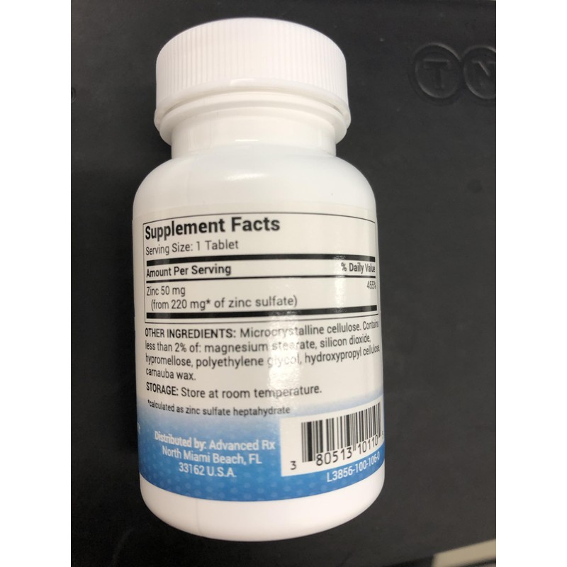 Zinc 220mg [High Potency] Supplement – Zinc Sulfate for Immune
