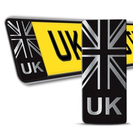 Biomar Labs 2 x Vinyl Sticker Number Plate JDM Tuning Car Motorcycle UK Union Jack United Kingdom Brexit Stickers QV 10