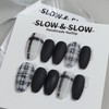 [Sl&Sl Nail Tip] Black check nail - Stiletto / [슬앤슬네일팁]