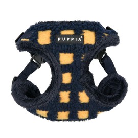 Puppia Stefan Comfort Dog Harness Step-in Warm Winter Tumbling Waffle Pattern Adjustable Neck and Chest for Small and Medium Dog, Navy, X-Large