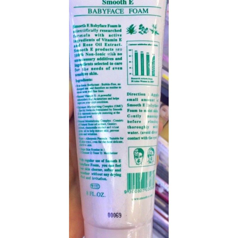 Smooth-E Smooth E Babyface Foam Non-ionic Facial Cleanser 4.0 Fl