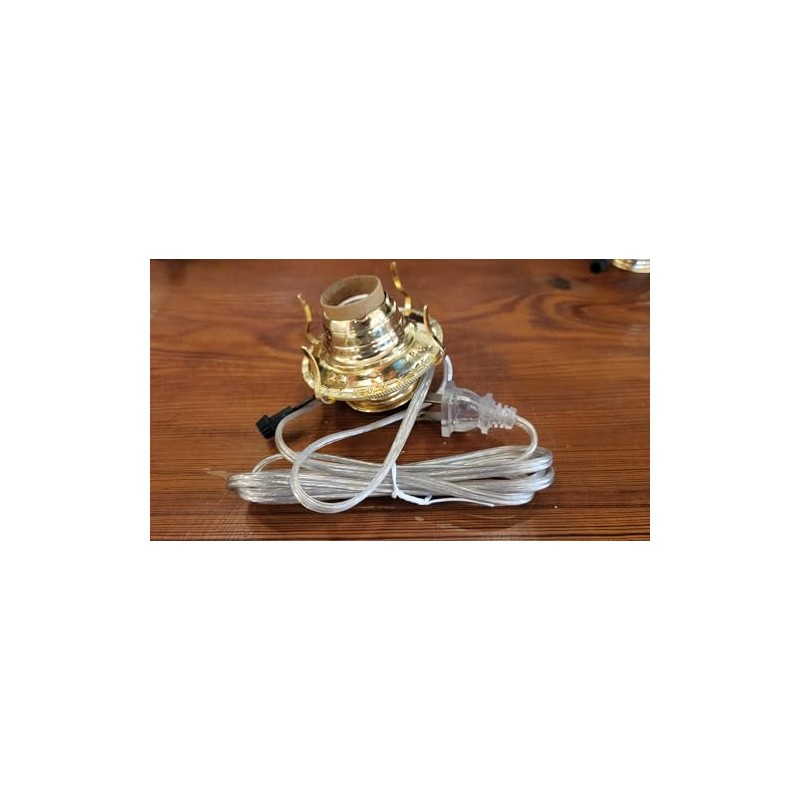 B&P Lamp® #2 Electric Brass Plated Burner with Clear Silver