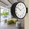 BESTIME 66296A Black Frame Double Sided Aluminum Wall Clock.Simple design,classic