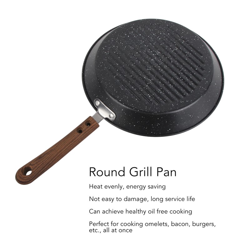 Round Grill Pan Universal Non Stick Multifunctional Flat Bottom Frying