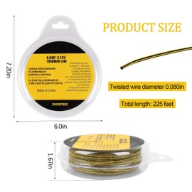 JODDMTTY DWO1DT802 Trimmer Line for DEWALT Weed Eater String 225-Foot by 0.080-Inch (1 PCS)
