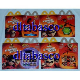 McDonald's THE INCREDIBLES 2 McDonald's Happy Meal Box Set Mr Mrs Violet Dash Party NEW