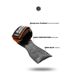Encore Grips® Lifting Straps for Strength Training, Fitness, Bodybuilding, Weight Lifting, Weight Training, with Wrist Hand Brace, Weights, Training Gloves, Grips Gym Equipment (Orange, M)