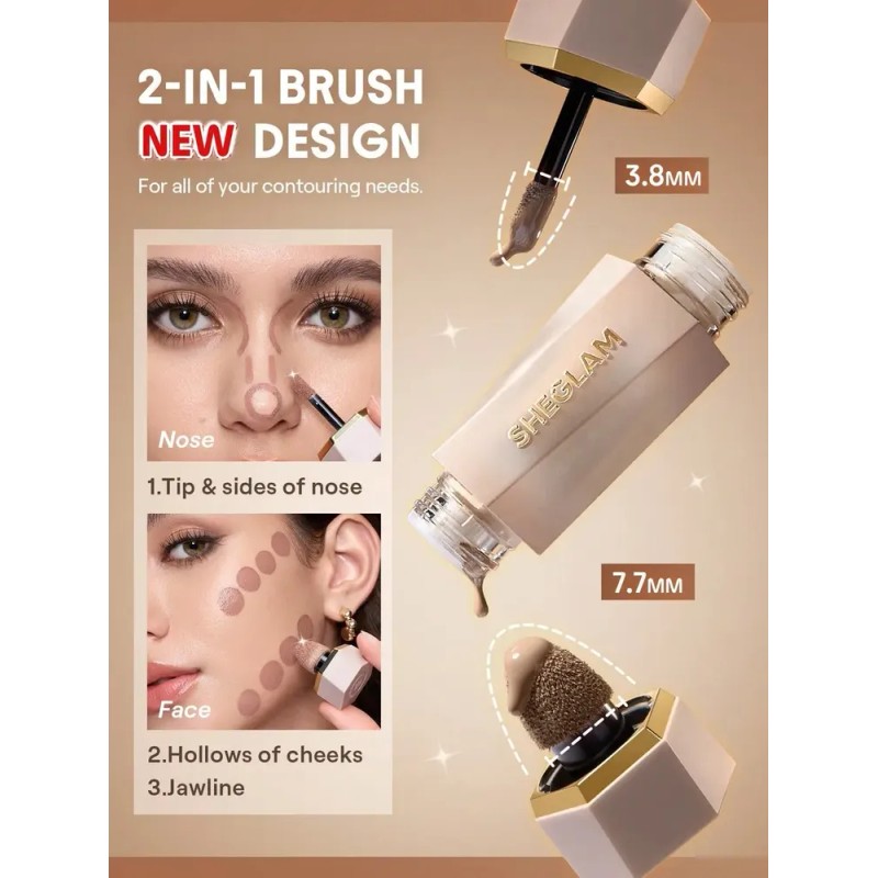 Sheglam Dúo De Contorno Líquido Preciso Tono Del Maquillaje Carob