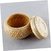 STOBAZA 1pc Bamboo Woven Tea Basket Mini Round Container for