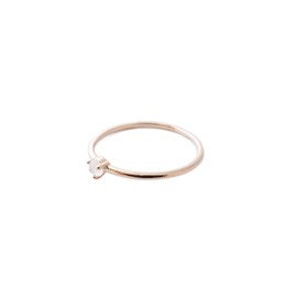 Honeycat Rose Quartz Crystal Point Ring in 18k Rose Gold Plate | Minimalist, Delicate Jewelry (Rose Gold 5)