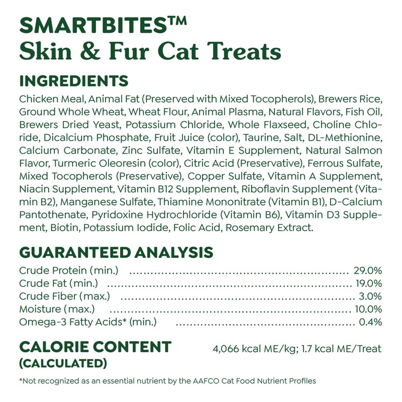 Greenies Feline Smartbites Skin & Fur Crunchy and Soft Cat