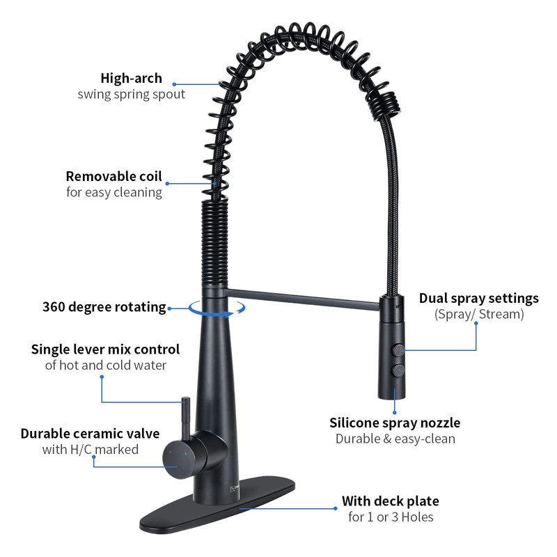 OYMOV RV Kitchen Faucet Chrome - Non-Metallic Bathroom Sink Faucets