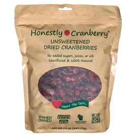 Honestly Cranberry - Unsweetened Dried Cranberries - No Added Sugars, Juices, or Oils - Non-GMO - Wisconsin Grown (16 ounces = 1 lb)