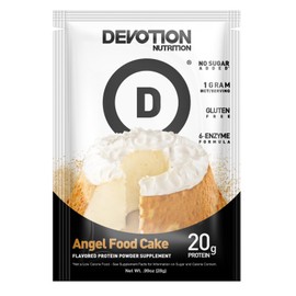 Devotion Nutrition Devotion Nutrition Protein Powder Blend | Gluten Free, Keto Friendly, No Added Sugars | 1g MCT | 20g Whey & Micellar Protein | 12 Single Serving Packets (Angel Food Cake)